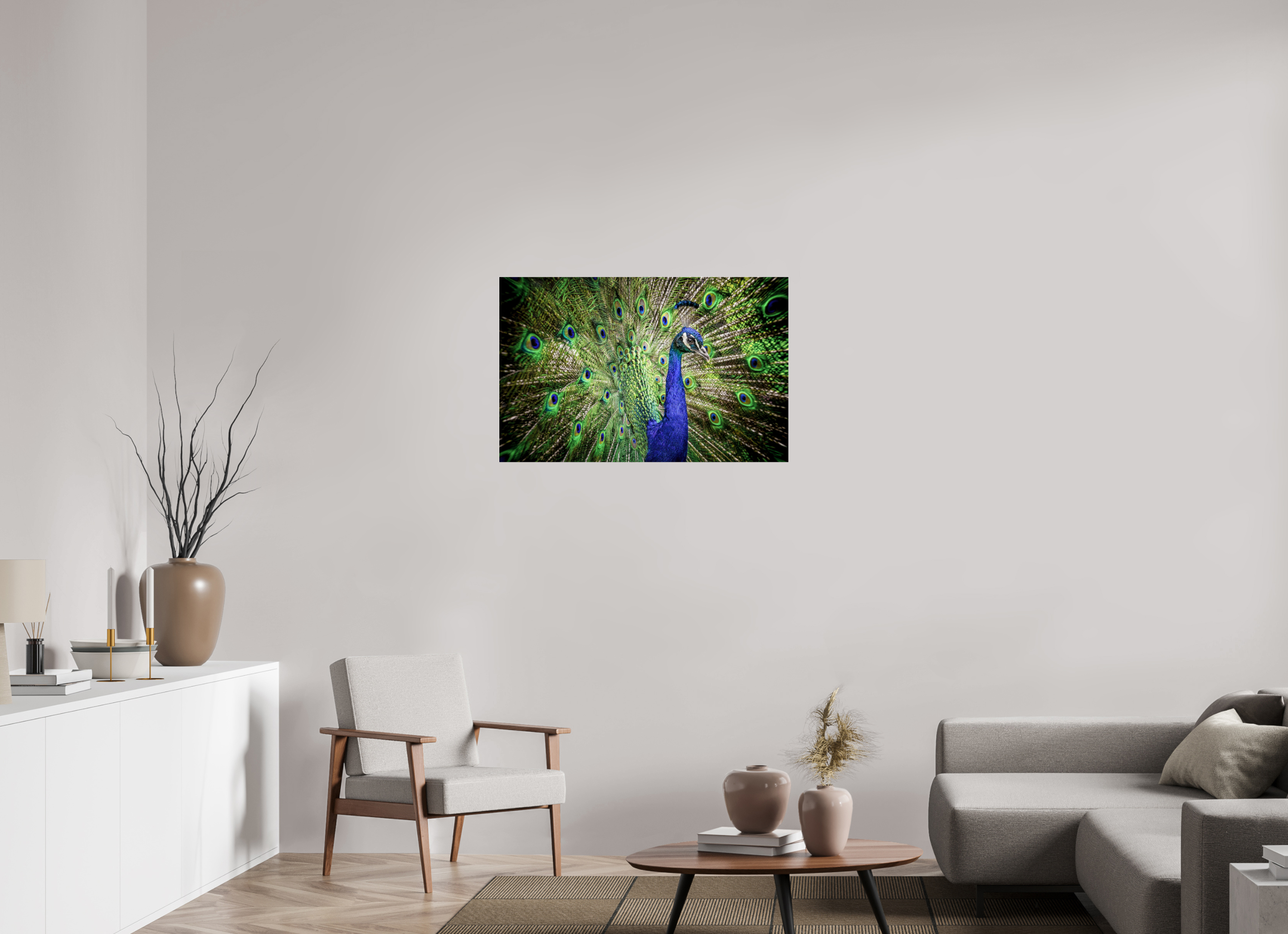 93.5 x 60 cm, Premium Acrylic Print – Glossy The Peacock’s Crown
