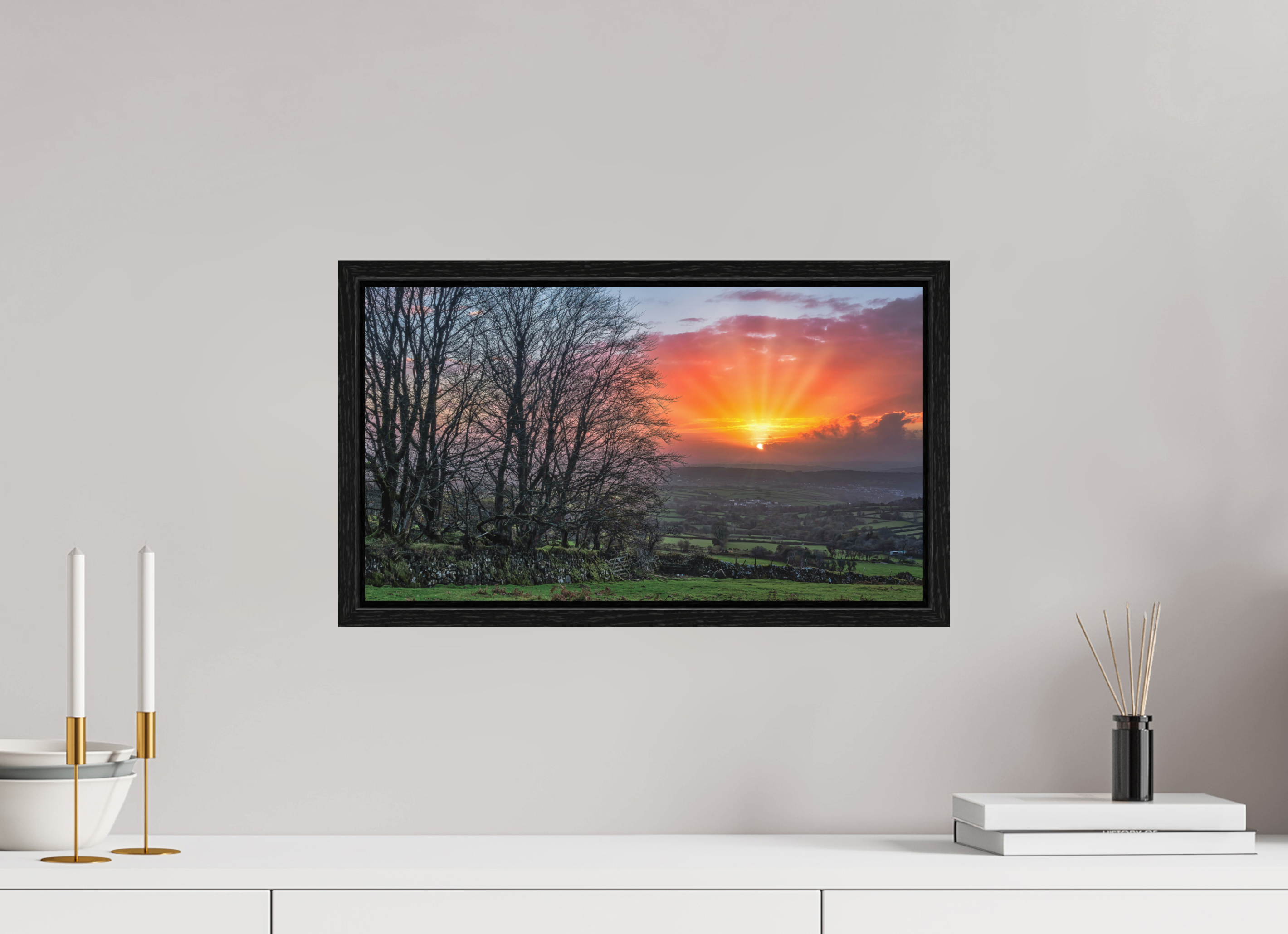 48 x 27 cm, Fine Art Print – Photo Rag Baryta – Framed When The Moor Caught Fire