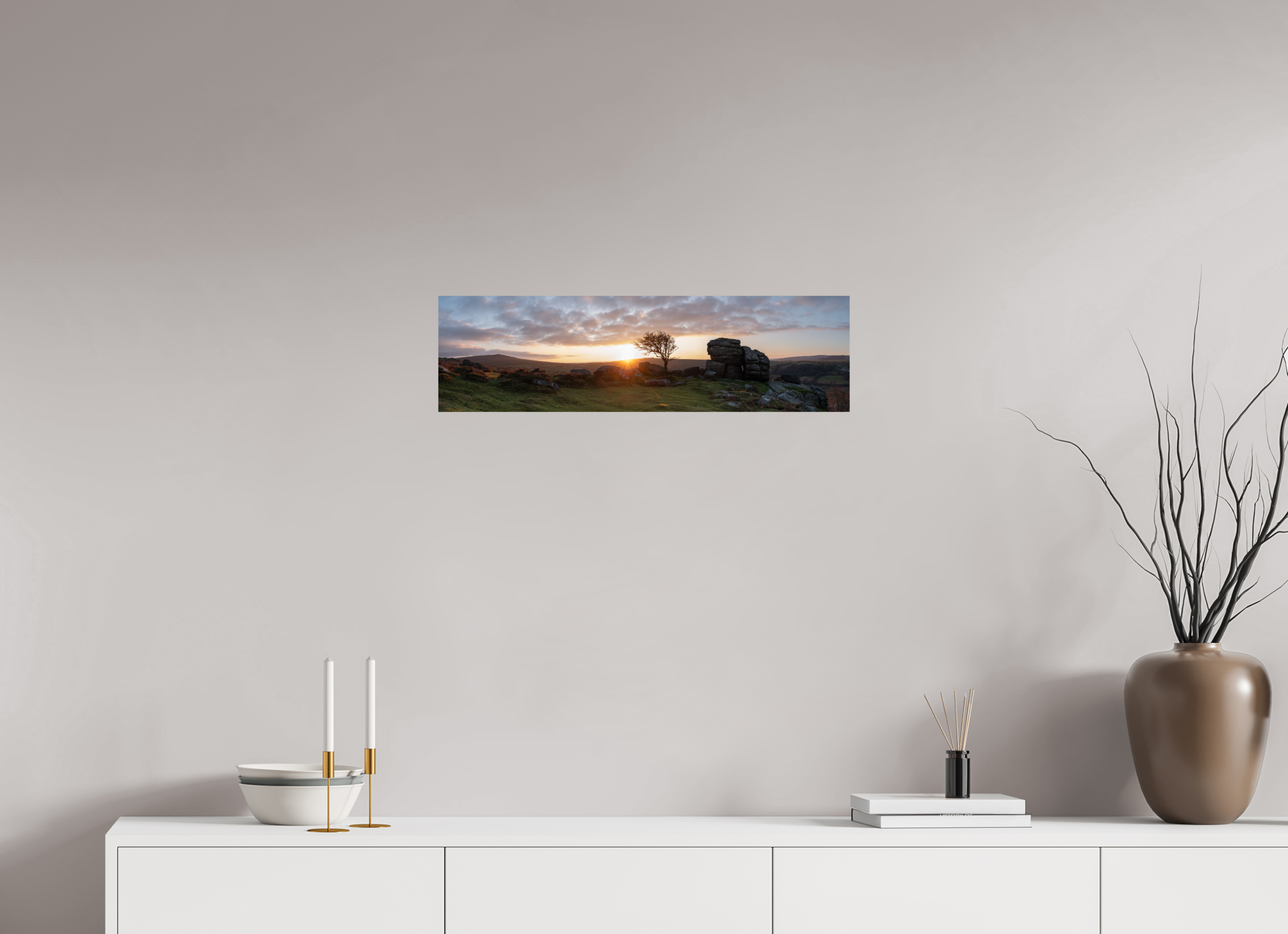 70.9 x 20 cm, Fine Art Print – Photo Rag Baryta – Unframed Light at Saddle Tor