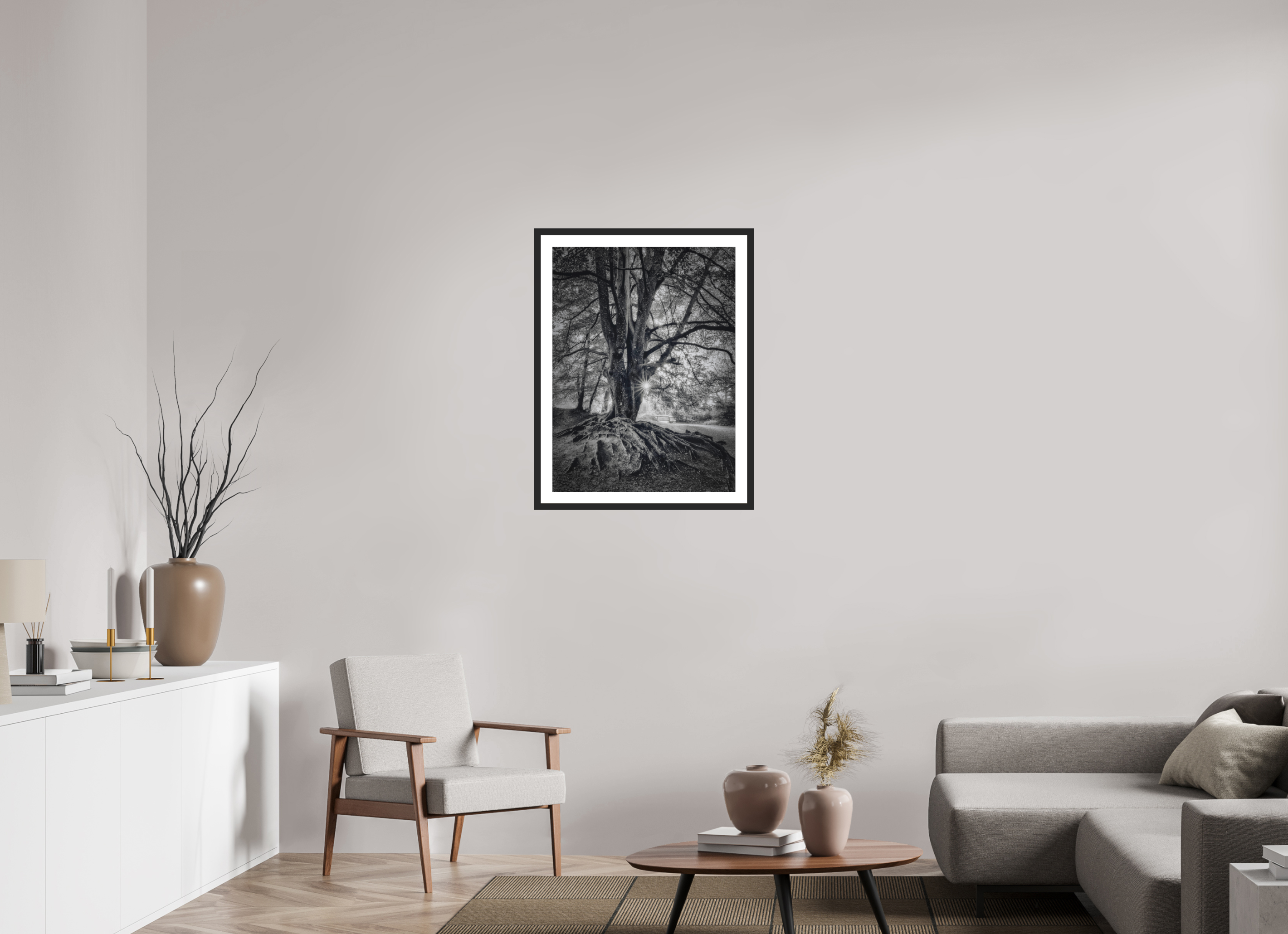60 x 80 cm, Premium Fine Art – Baryta – Black Frame – Museum Glass Veteran of the Forest