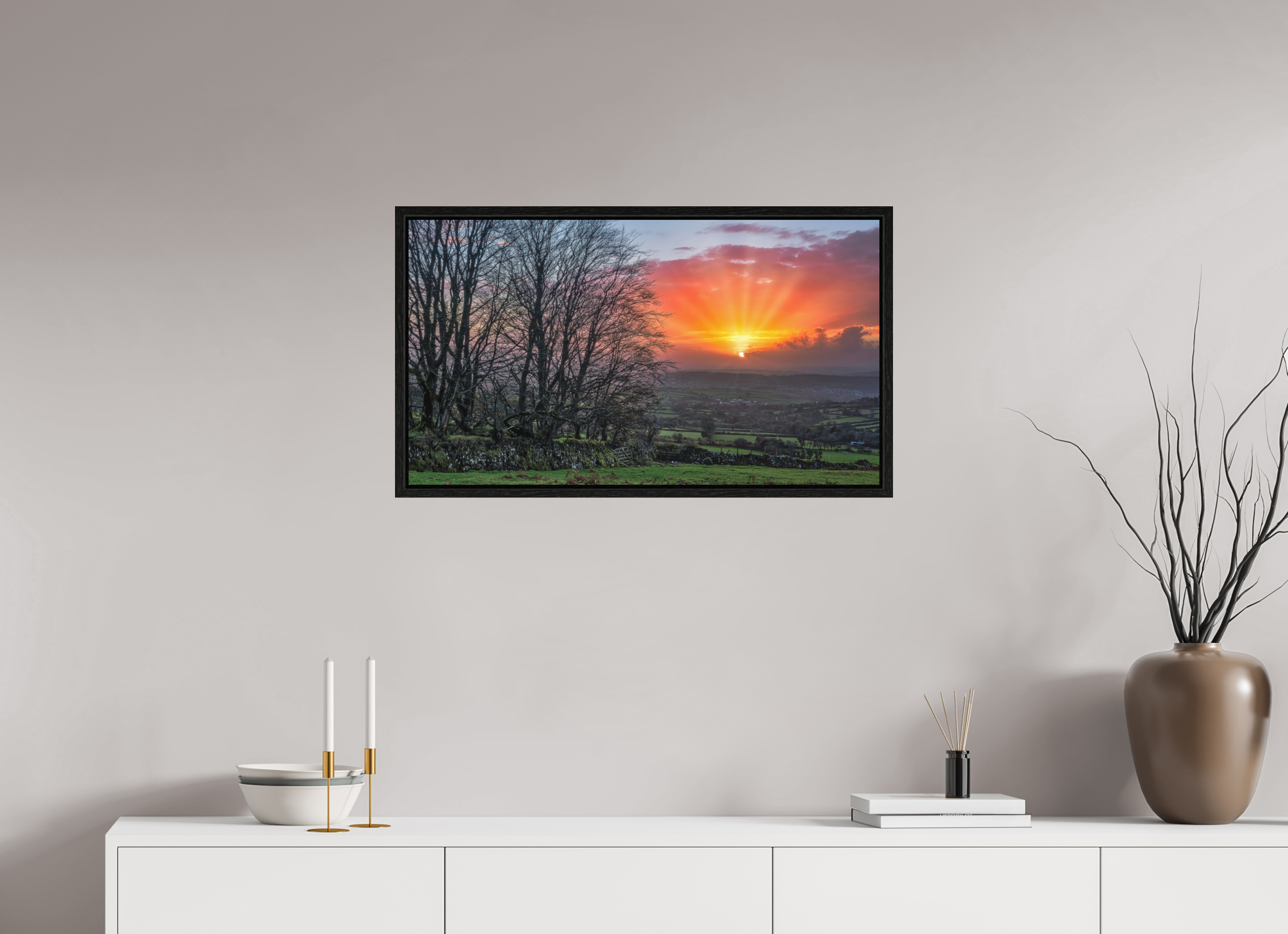 80 x 45 cm, Fine Art Print – Photo Rag Baryta – Framed When The Moor Caught Fire