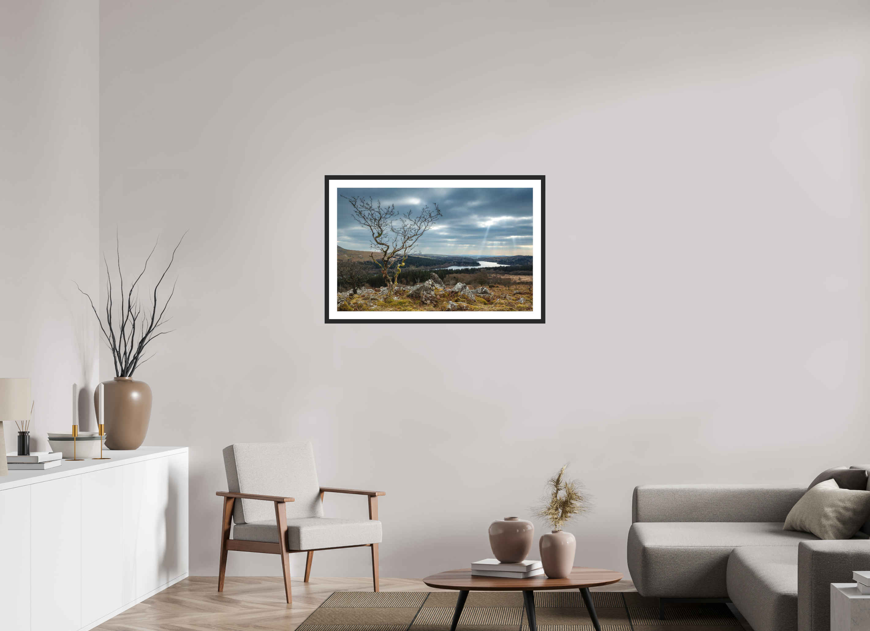 94.5 x 60 cm, Premium Fine Art – Baryta – Black Frame – Museum Glass Where the Light Breaks — Dartmoor