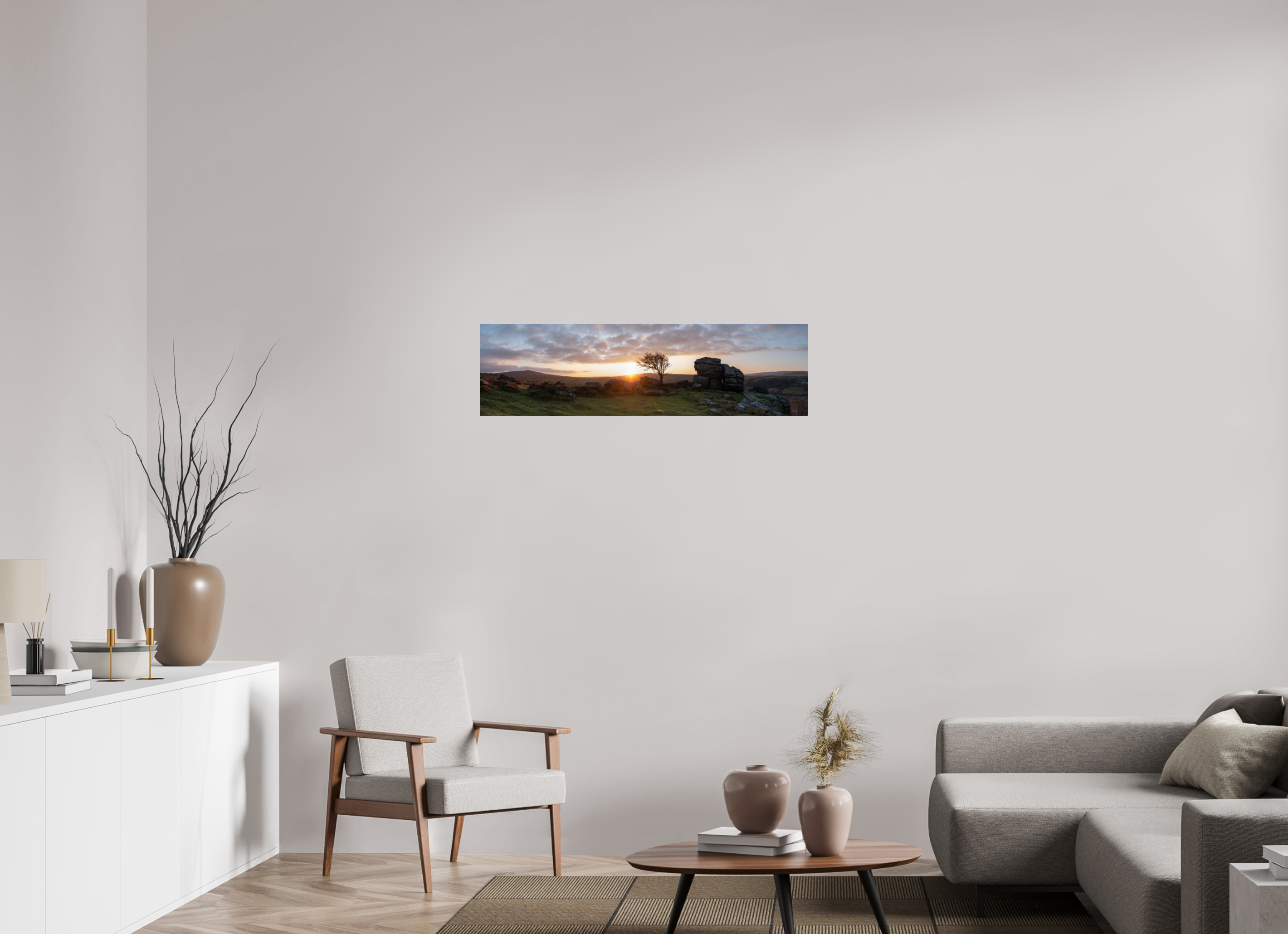 106.4 x 30 cm, Fine Art Print – Photo Rag Baryta – Unframed Light at Saddle Tor
