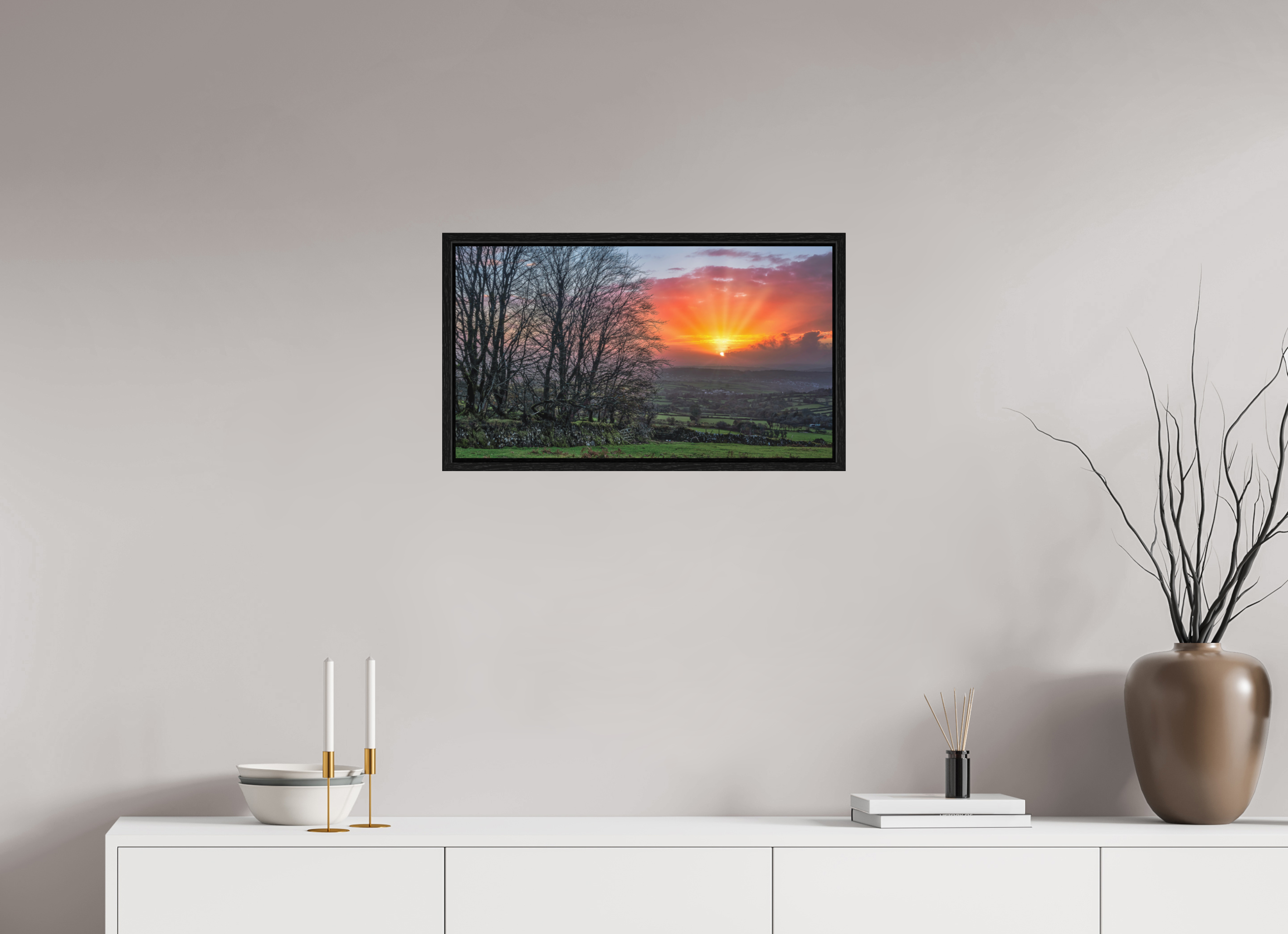 64 x 36 cm, Fine Art Print – Photo Rag Baryta – Framed When The Moor Caught Fire