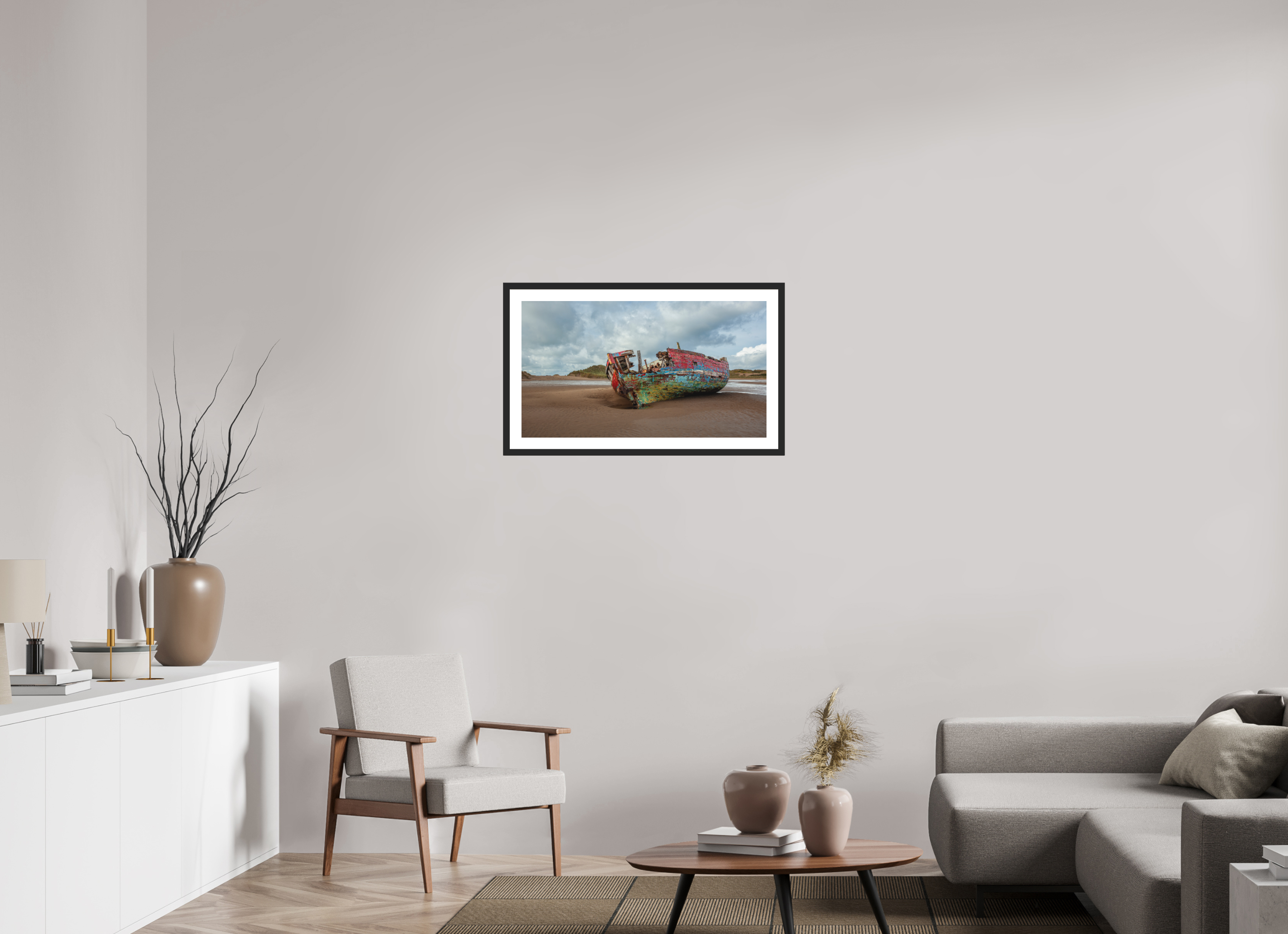 80 x 45 cm, Premium Fine Art – Baryta – Black Frame – Museum Glass Time and Tide — Crow Point
