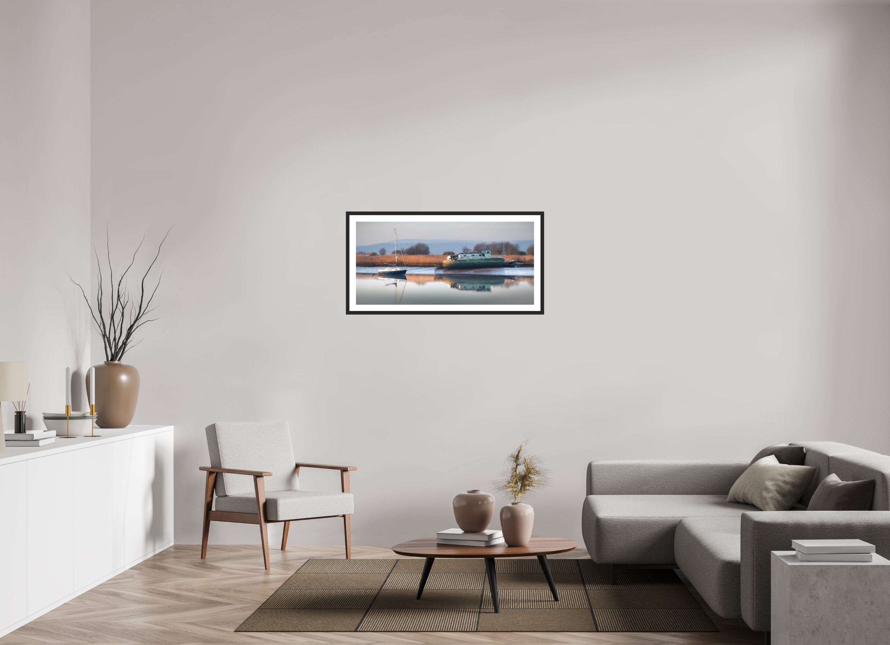 105.9 x 50 cm, Premium Fine Art – Baryta – Black Frame – Museum Glass Passing Time