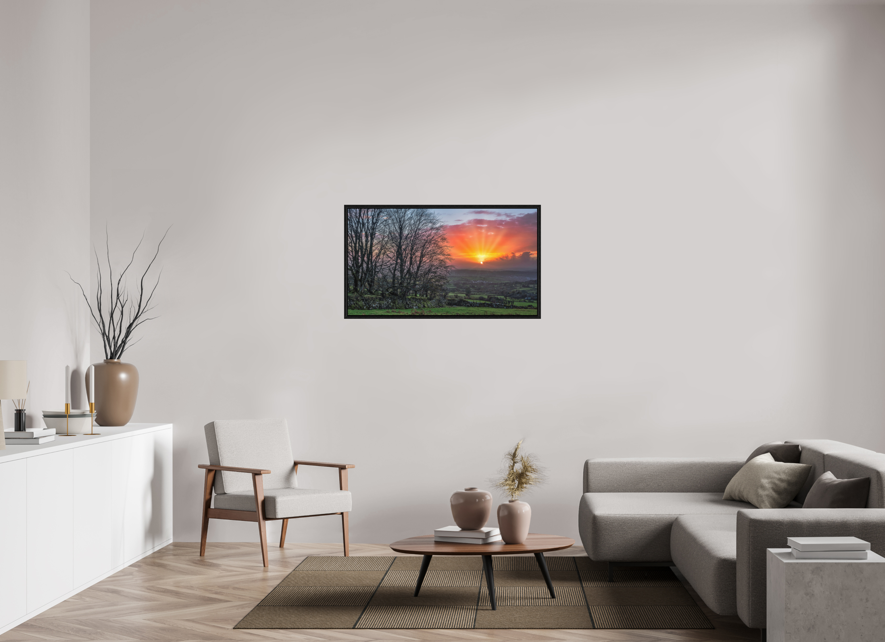 112 x 63 cm, Fine Art Print – Photo Rag Baryta – Framed When The Moor Caught Fire