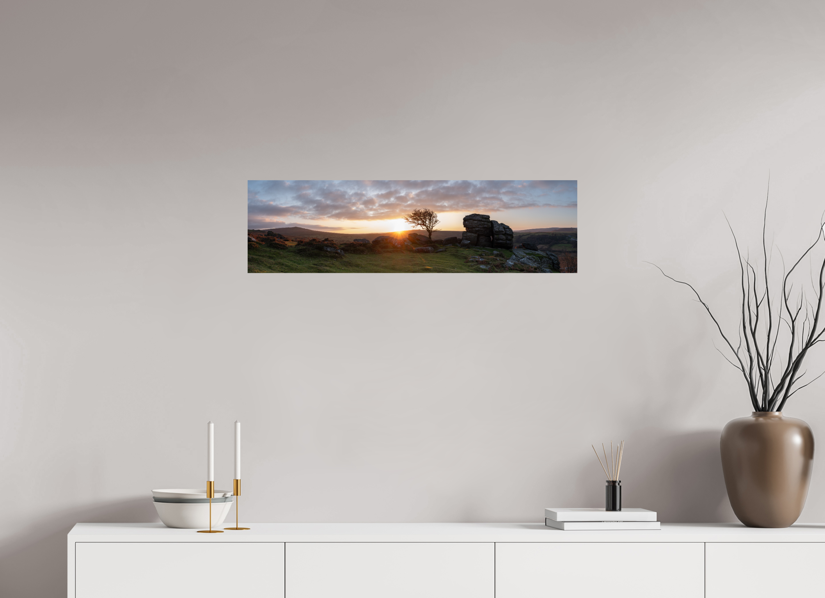 88.7 x 25 cm, Fine Art Print – Photo Rag Baryta – Unframed Light at Saddle Tor