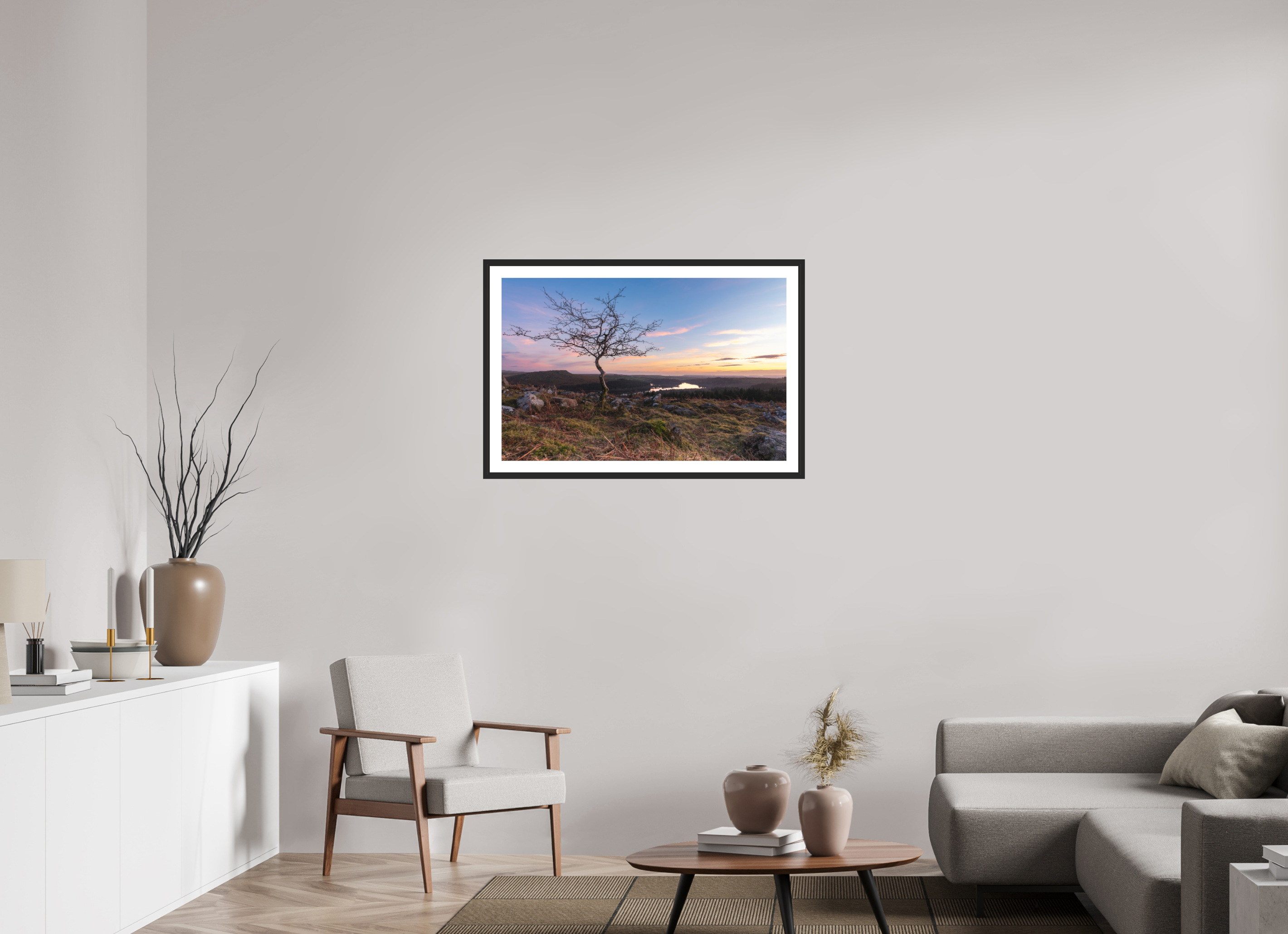 92.9 x 60 cm, Premium Fine Art – Baryta – Black Frame – Museum Glass Sentinel at Sunset