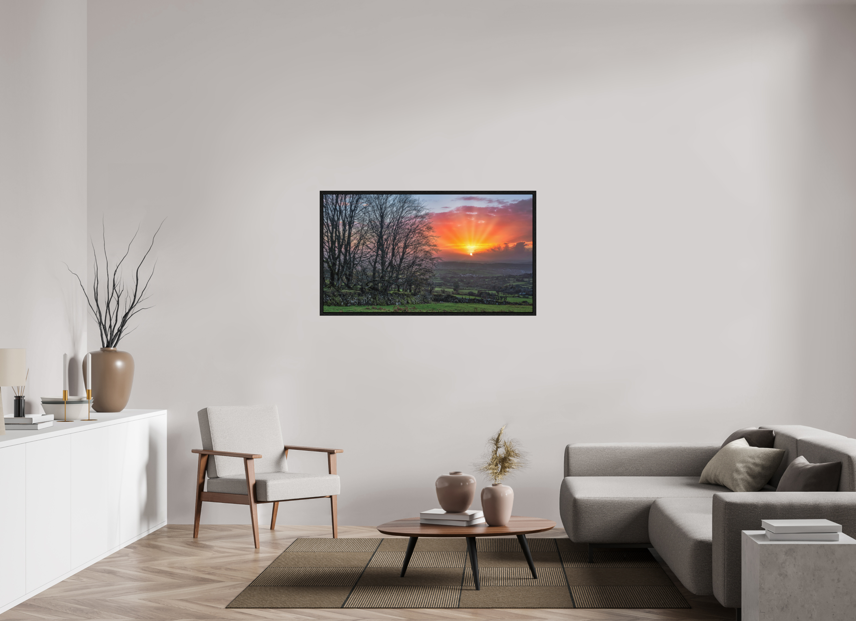 128 x 72 cm, Fine Art Print – Photo Rag Baryta – Framed When The Moor Caught Fire