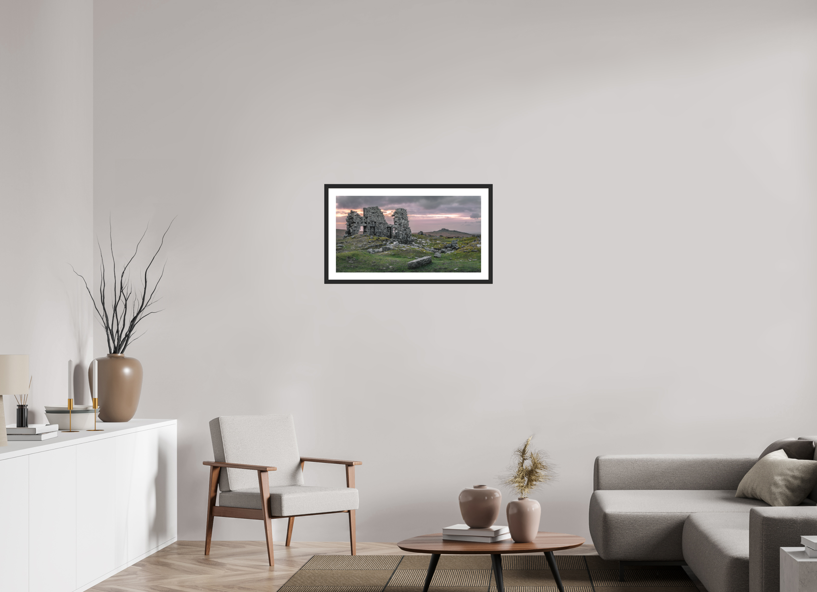 74.8 x 40 cm, Photo Rag – Black Frame – Museum Glass Echoes of Foggintor