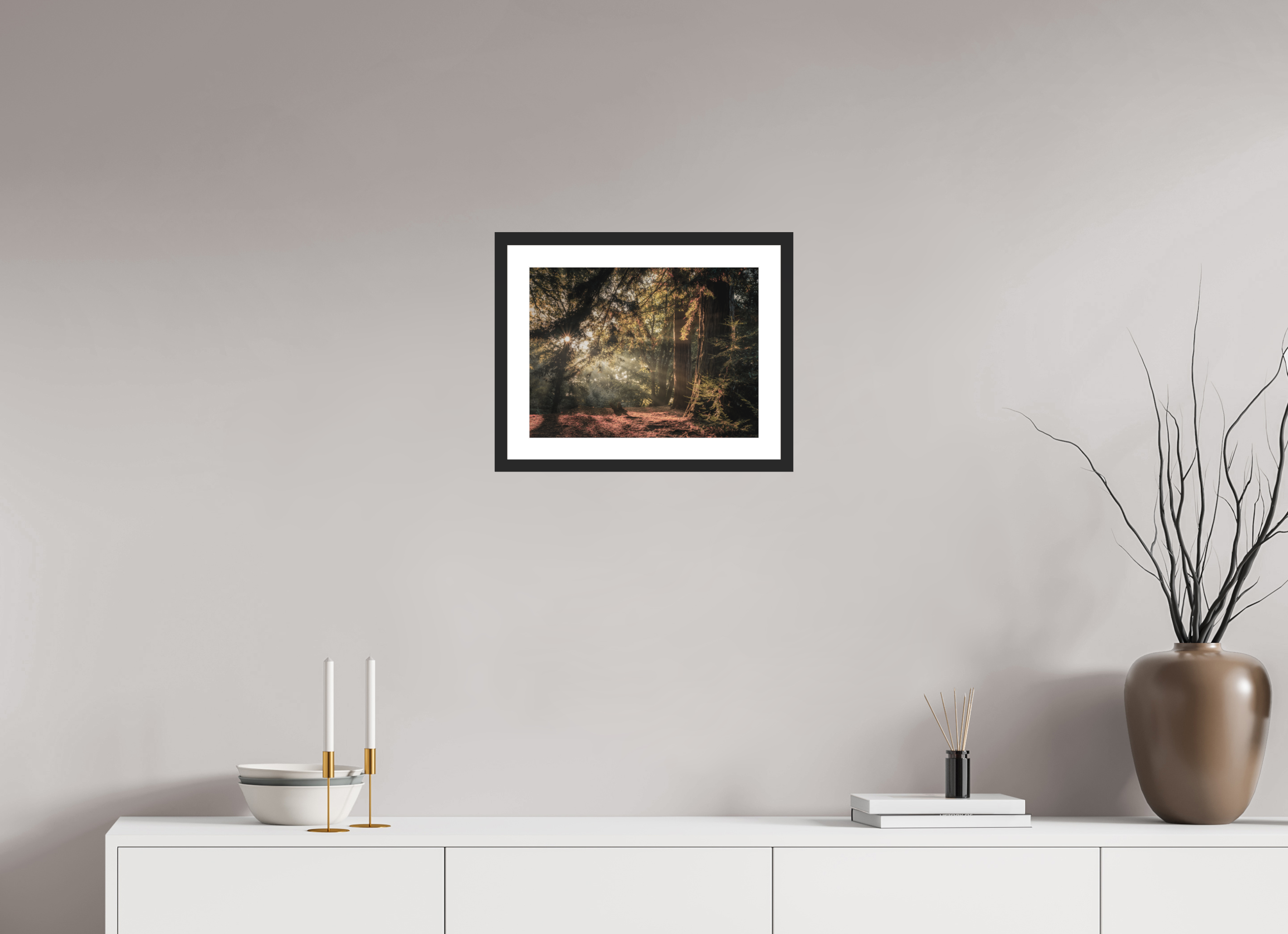 40 x 30 cm, Premium Fine Art – Baryta – Black Frame – Museum Glass Where the Woodland Glows