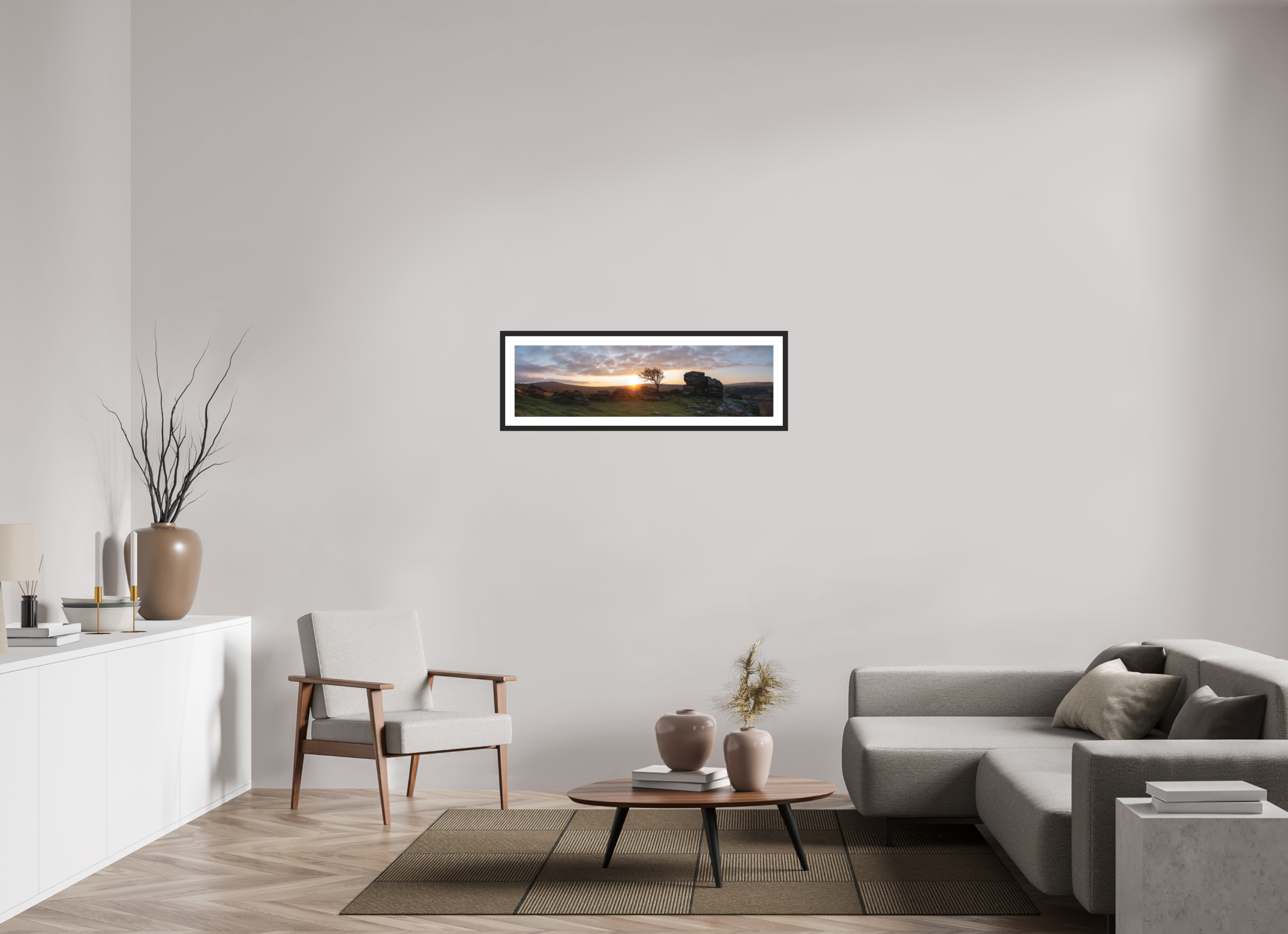 106.4 x 30 cm, Premium Fine Art – Baryta – Black Frame – Museum Glass Where the Moor Meets the Light